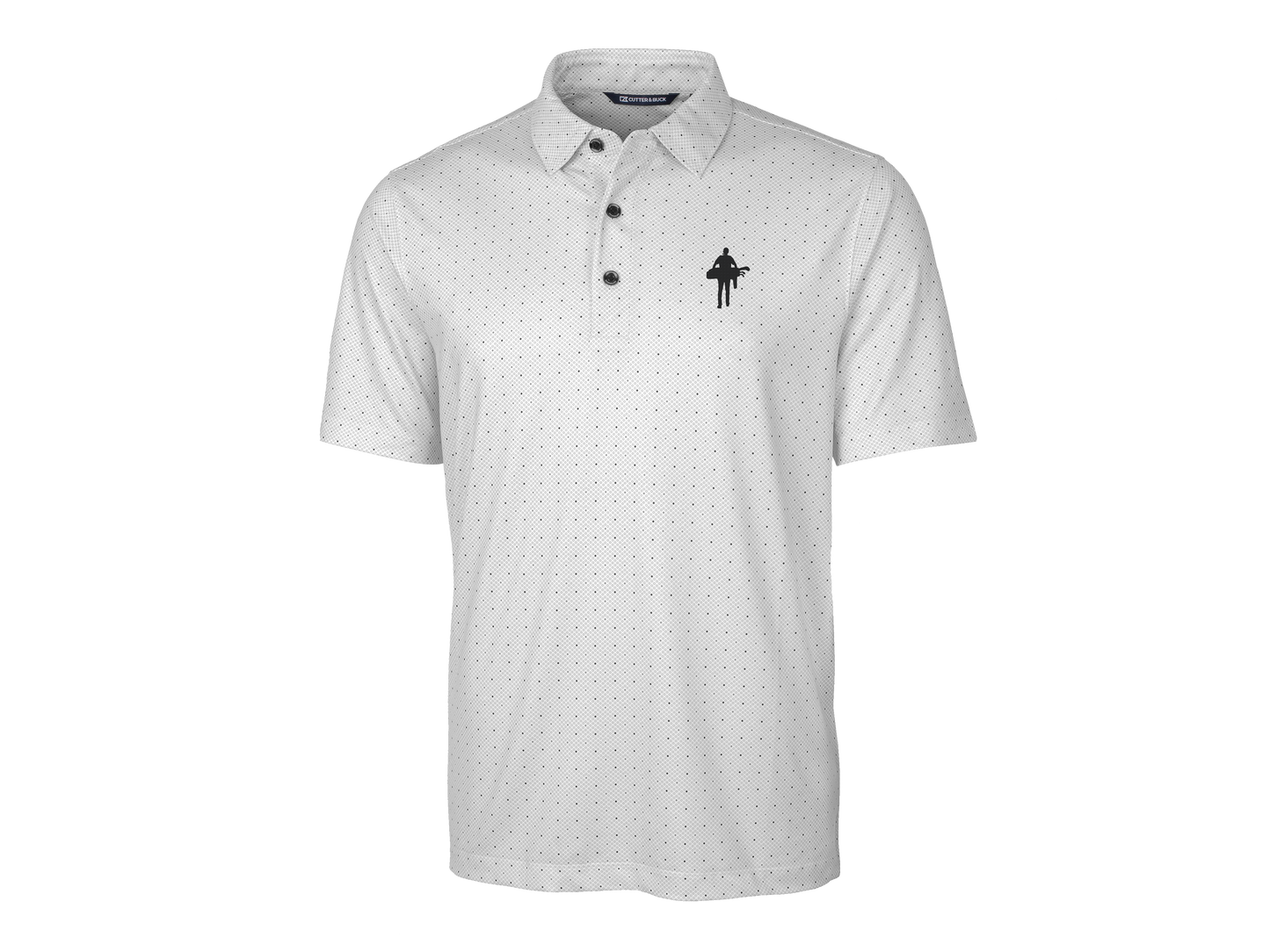 MB White Double Dot Stretch Polo